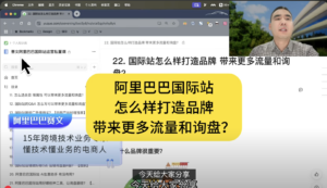 22 阿里巴巴国际站 怎么样打造品牌 带来更多的流量和询盘?